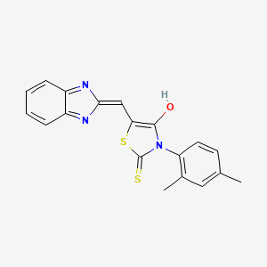 B2672604 (Z)-5-((1H-benzo[d]imidazol-2-yl)methylene)-3-(2,4-dimethylphenyl)-2-thioxothiazolidin-4-one CAS No. 881561-86-0