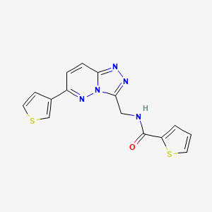 molecular formula C15H11N5OS2 B2672608 N-((6-(thiophen-3-yl)-[1,2,4]triazolo[4,3-b]pyridazin-3-yl)methyl)thiophene-2-carboxamide CAS No. 1904411-59-1