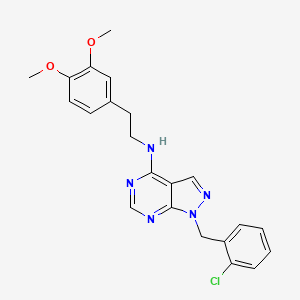 molecular formula C22H22ClN5O2 B2672614 1-(2-chlorobenzyl)-N-(3,4-dimethoxyphenethyl)-1H-pyrazolo[3,4-d]pyrimidin-4-amine CAS No. 903193-96-4