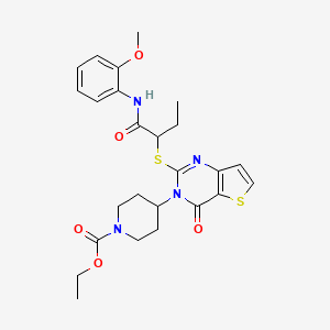 ethyl 4-[2-({1-[(2-methoxyphenyl)amino]-1-oxobutan-2-yl}sulfanyl)-4-oxothieno[3,2-d]pyrimidin-3(4H)-yl]piperidine-1-carboxylate