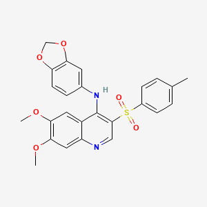N-(benzo[d][1,3]dioxol-5-yl)-6,7-dimethoxy-3-tosylquinolin-4-amine