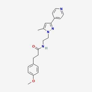 molecular formula C21H24N4O2 B2672641 3-(4-methoxyphenyl)-N-(2-(5-methyl-3-(pyridin-4-yl)-1H-pyrazol-1-yl)ethyl)propanamide CAS No. 2034450-63-8
