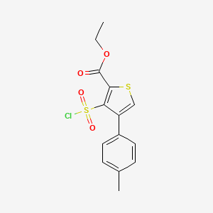 Ethyl 3-(chlorosulfonyl)-4-(4-methylphenyl)thiophene-2-carboxylate