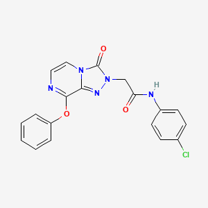molecular formula C19H14ClN5O3 B2672647 N-(4-氯苯基)-2-(3-氧代-8-苯氧基-[1,2,4]三唑并[4,3-a]吡嗪-2(3H)-基)乙酰胺 CAS No. 1251591-29-3