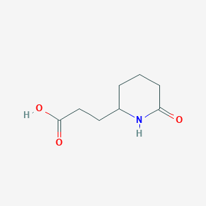 molecular formula C8H13NO3 B2672656 6-Oxo-2-piperidinepropanoic acid CAS No. 90088-17-8