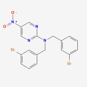 molecular formula C18H14Br2N4O2 B2672658 N,N-bis[(3-bromophenyl)methyl]-5-nitropyrimidin-2-amine CAS No. 866155-00-2