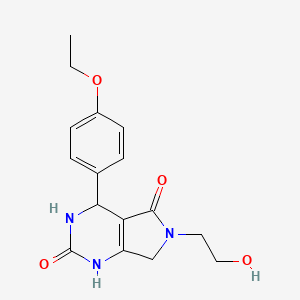 molecular formula C16H19N3O4 B2672661 4-(4-ethoxyphenyl)-6-(2-hydroxyethyl)-3,4,6,7-tetrahydro-1H-pyrrolo[3,4-d]pyrimidine-2,5-dione CAS No. 923203-78-5