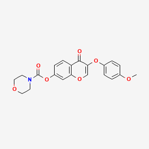 molecular formula C21H19NO7 B2672665 3-(4-甲氧基苯氧基)-4-氧代-4H-香豆素-7-基吗啉-4-羧酸酯 CAS No. 637749-24-7