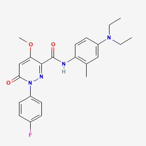 molecular formula C23H25FN4O3 B2672666 N-[4-(二乙基氨基)-2-甲基苯基]-1-(4-氟苯基)-4-甲氧基-6-氧代吡啶并[3,4-d]嘧啶-3-羧酰胺 CAS No. 941969-76-2