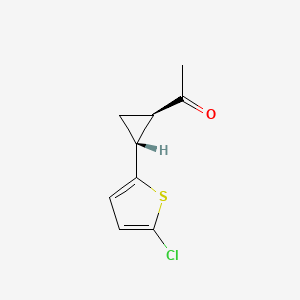 molecular formula C9H9ClOS B2672668 trans 1-[2-(5-Chloro-thiophen-2-yl)-cyclopropyl]-ethanone CAS No. 1290100-59-2