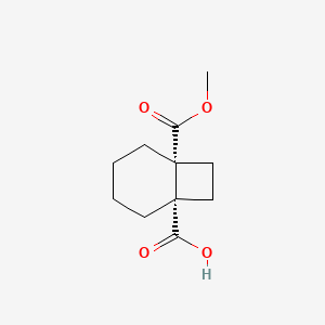 molecular formula C11H16O4 B2672674 (1S,6R)-6-Methoxycarbonylbicyclo[4.2.0]octane-1-carboxylic acid CAS No. 2503156-09-8