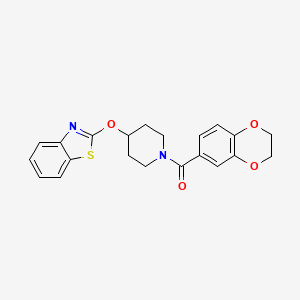 molecular formula C21H20N2O4S B2672676 (4-(苯并[d]噻唑-2-基氧基)哌啶-1-基)(2,3-二氢苯并[b][1,4]二噁杂环-6-基)甲酮 CAS No. 1251564-99-4