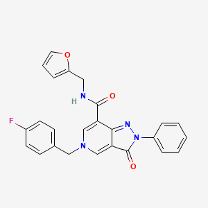 molecular formula C25H19FN4O3 B2672682 5-(4-fluorobenzyl)-N-(furan-2-ylmethyl)-3-oxo-2-phenyl-3,5-dihydro-2H-pyrazolo[4,3-c]pyridine-7-carboxamide CAS No. 921876-83-7