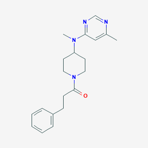 molecular formula C20H26N4O B2672684 1-[4-[Methyl-(6-methylpyrimidin-4-yl)amino]piperidin-1-yl]-3-phenylpropan-1-one CAS No. 2415601-38-4