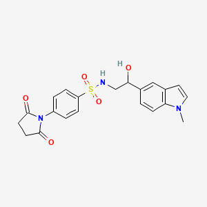 molecular formula C21H21N3O5S B2672685 4-(2,5-dioxopyrrolidin-1-yl)-N-(2-hydroxy-2-(1-methyl-1H-indol-5-yl)ethyl)benzenesulfonamide CAS No. 2097920-06-2