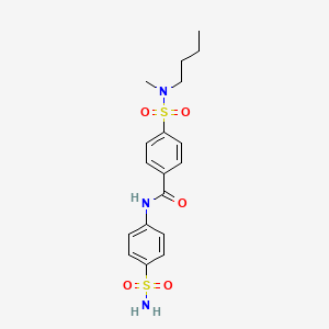 molecular formula C18H23N3O5S2 B2672686 4-(N-丁基-N-甲基磺酰基)-N-(4-磺酰基苯基)苯甲酰胺 CAS No. 683762-07-4