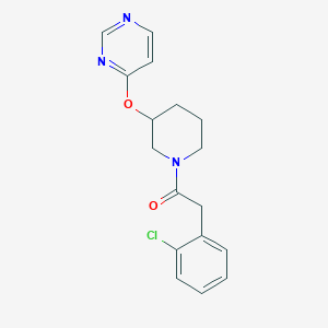 molecular formula C17H18ClN3O2 B2672687 2-(2-Chlorophenyl)-1-(3-(pyrimidin-4-yloxy)piperidin-1-yl)ethanone CAS No. 2034471-61-7