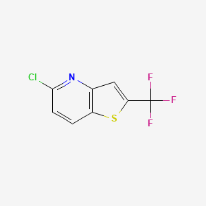 molecular formula C8H3ClF3NS B2672688 5-氯-2-(三氟甲基)噻吩[3,2-b]吡啶 CAS No. 2386000-06-0