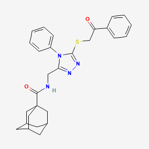 N-[(5-phenacylsulfanyl-4-phenyl-1,2,4-triazol-3-yl)methyl]adamantane-1-carboxamide