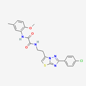 N1-(2-(2-(4-chlorophenyl)thiazolo[3,2-b][1,2,4]triazol-6-yl)ethyl)-N2-(2-methoxy-5-methylphenyl)oxalamide