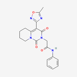 2-[4-(5-methyl-1,2,4-oxadiazol-3-yl)-1,3-dioxo-5,6,7,8-tetrahydro-1H-pyrido[1,2-c]pyrimidin-2(3H)-yl]-N-phenylacetamide