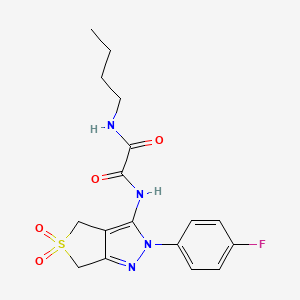 molecular formula C17H19FN4O4S B2672733 N1-butyl-N2-(2-(4-fluorophenyl)-5,5-dioxido-4,6-dihydro-2H-thieno[3,4-c]pyrazol-3-yl)oxalamide CAS No. 899961-76-3