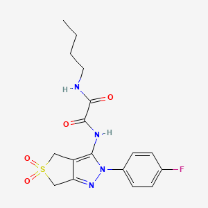 molecular formula C17H19FN4O4S B2672733 N1-丁基-N2-(2-(4-氟苯基)-5,5-二氧代-4,6-二氢-2H-噻吩并[3,4-c]嘧啶-3-基)草酰胺 CAS No. 899961-76-3