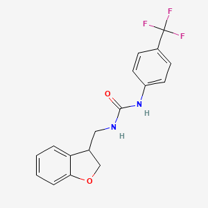 molecular formula C17H15F3N2O2 B2672734 3-[(2,3-二氢-1-苯并呋喃-3-基)甲基]-1-[4-(三氟甲基)苯基]脲 CAS No. 2097862-62-7