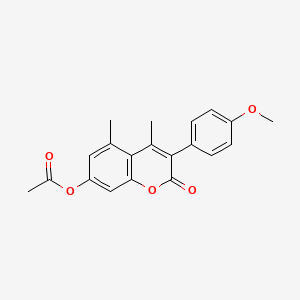 molecular formula C20H18O5 B2672739 3-(4-甲氧基苯基)-4,5-二甲基-2-氧代-2H-香豆素-7-基乙酸酯 CAS No. 890632-14-1