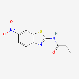 molecular formula C10H9N3O3S B2672744 N-(6-nitro-1,3-benzothiazol-2-yl)propanamide CAS No. 406917-11-1