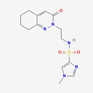 molecular formula C14H19N5O3S B2672747 1-methyl-N-(2-(3-oxo-5,6,7,8-tetrahydrocinnolin-2(3H)-yl)ethyl)-1H-imidazole-4-sulfonamide CAS No. 2034430-00-5