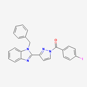 molecular formula C24H17IN4O B2672748 [3-(1-benzyl-1H-1,3-benzimidazol-2-yl)-1H-pyrazol-1-yl](4-iodophenyl)methanone CAS No. 477711-17-4