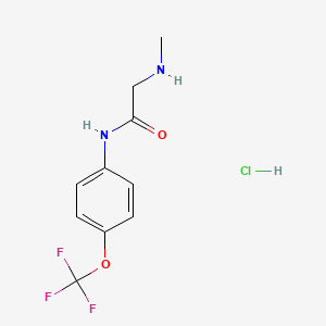 molecular formula C10H12ClF3N2O2 B2672761 2-(甲基氨基)-N-[4-(三氟甲氧基)苯基]乙酰胺盐酸盐 CAS No. 1052541-17-9