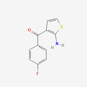 molecular formula C11H8FNOS B2672766 (2-Aminothiophen-3-YL)(4-fluorophenyl)methanone CAS No. 168542-30-1