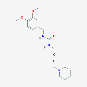 molecular formula C19H27N3O3 B2672771 1-(3,4-Dimethoxybenzyl)-3-(4-(piperidin-1-yl)but-2-yn-1-yl)urea CAS No. 1396856-67-9