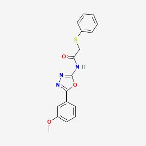 molecular formula C17H15N3O3S B2672774 N-[5-(3-methoxyphenyl)-1,3,4-oxadiazol-2-yl]-2-phenylsulfanylacetamide CAS No. 895487-72-6