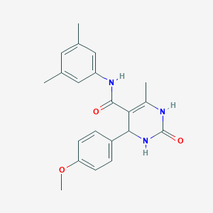 molecular formula C21H23N3O3 B2672775 N-(3,5-二甲基苯基)-4-(4-甲氧基苯基)-6-甲基-2-氧代-1,2,3,4-四氢嘧啶-5-甲酰胺 CAS No. 941898-02-8