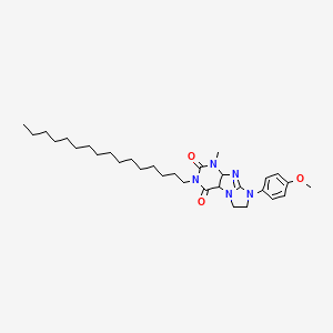 molecular formula C31H47N5O3 B2672777 3-hexadecyl-8-(4-methoxyphenyl)-1-methyl-1H,2H,3H,4H,6H,7H,8H-imidazo[1,2-g]purine-2,4-dione CAS No. 1331127-54-8