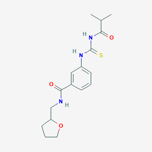 molecular formula C17H23N3O3S B267278 3-{[(isobutyrylamino)carbothioyl]amino}-N-(tetrahydro-2-furanylmethyl)benzamide 