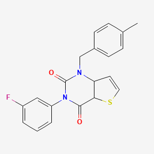 molecular formula C20H15FN2O2S B2672781 3-(3-fluorophenyl)-1-[(4-methylphenyl)methyl]-1H,2H,3H,4H-thieno[3,2-d]pyrimidine-2,4-dione CAS No. 1326840-32-7