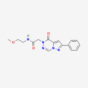 molecular formula C16H17N5O3 B2672789 N-(2-methoxyethyl)-2-(4-oxo-2-phenylpyrazolo[1,5-d][1,2,4]triazin-5(4H)-yl)acetamide CAS No. 951537-92-1