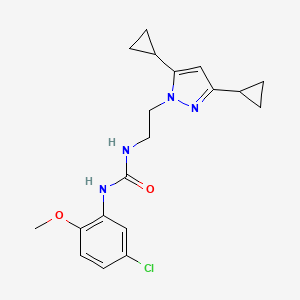 molecular formula C19H23ClN4O2 B2672797 1-(5-chloro-2-methoxyphenyl)-3-(2-(3,5-dicyclopropyl-1H-pyrazol-1-yl)ethyl)urea CAS No. 2320642-69-9