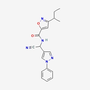 molecular formula C19H19N5O2 B2672804 3-丁基-N-[氰基-(1-苯基吡唑-4-基)甲基]-1,2-噁唑-5-羧酰胺 CAS No. 1385330-65-3