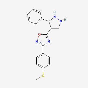 3-[4-(methylsulfanyl)phenyl]-5-(3-phenyl-1H-pyrazol-4-yl)-1,2,4-oxadiazole