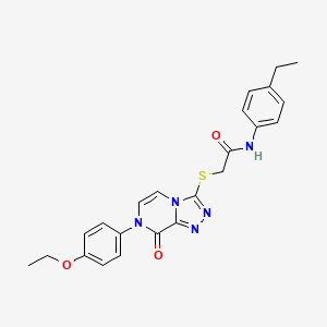 molecular formula C23H23N5O3S B2672813 2-((7-(4-ethoxyphenyl)-8-oxo-7,8-dihydro-[1,2,4]triazolo[4,3-a]pyrazin-3-yl)thio)-N-(4-ethylphenyl)acetamide CAS No. 1223766-28-6