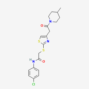 N-(4-chlorophenyl)-2-((4-(2-(4-methylpiperidin-1-yl)-2-oxoethyl)thiazol-2-yl)thio)acetamide