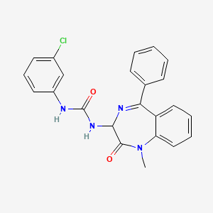 molecular formula C23H19ClN4O2 B2672820 1-(3-chlorophenyl)-3-(1-methyl-2-oxo-5-phenyl-2,3-dihydro-1H-1,4-benzodiazepin-3-yl)urea CAS No. 119487-12-6