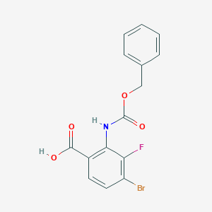 molecular formula C15H11BrFNO4 B2672823 4-Bromo-3-fluoro-2-(phenylmethoxycarbonylamino)benzoic acid CAS No. 2287317-54-6