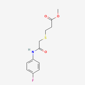 molecular formula C12H14FNO3S B2672835 甲基3-[2-(4-氟苯胺基)-2-氧代乙基]硫醇丙酸酯 CAS No. 403834-71-9