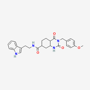 molecular formula C27H24N4O4 B2672840 N-[2-(1H-indol-3-yl)ethyl]-3-[(4-methoxyphenyl)methyl]-2,4-dioxo-1,2,3,4-tetrahydroquinazoline-7-carboxamide CAS No. 892276-57-2